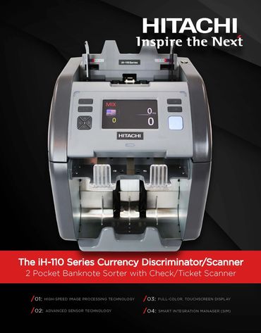 hitachi iH-110 currency money cash note counter sorter discriminator