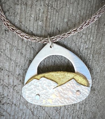 Mountainscape
Sterling Silver; Stoneware; Gold Leaf