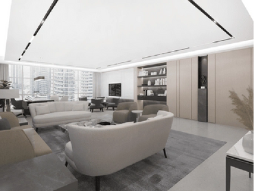 Corporate office interior design in Dubai with ergonomic furniture and modern office