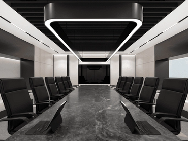 Corporate office interior design in Dubai with modern meeting room