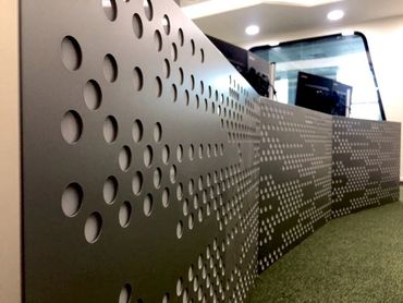 Corporate office interior design in Dubai with modern partititon