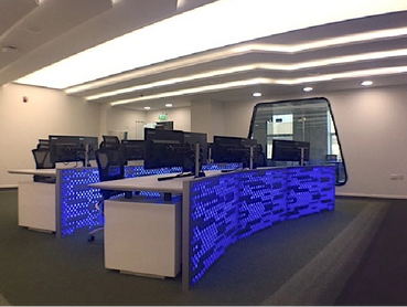 Corporate office interior design in Dubai with modern security office