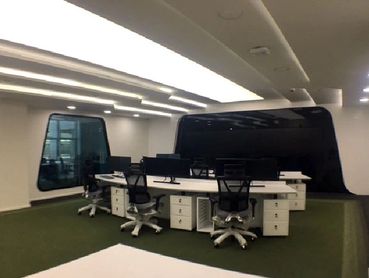 Corporate office interior design in Dubai with modern security office