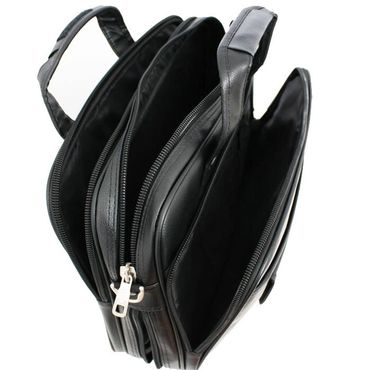 Compartimentos internos da pasta executiva em couro sintético para notebook