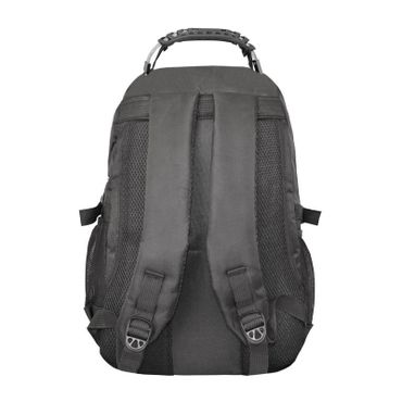 Visão traseira da mochila personalizada para empresas com alças e costas acolchoadas