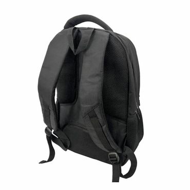 Visão traseira da mochila para notebook personalizada com alças traseiras e costas acolchoadas