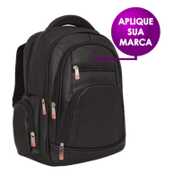 Mochila couro sintético com aplicação de logomarca para empresas
