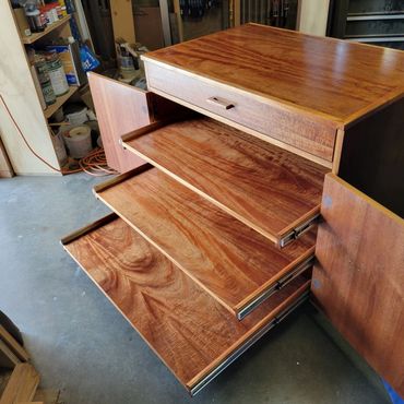 Sand tray cabinet open