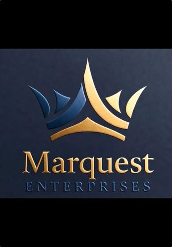 Elegant logo of Marquest Enterprises with a gold and blue crown design.