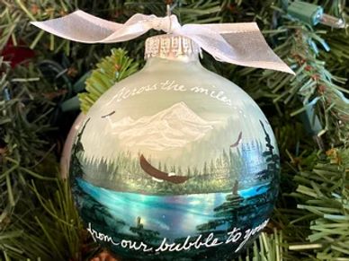 Personalized hand painted Green Inside Passage  Glass ornament