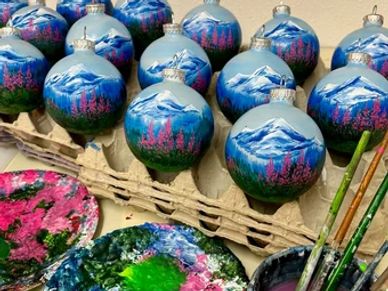 Fireweed Glass Ball Ornaments ready to be Personalized