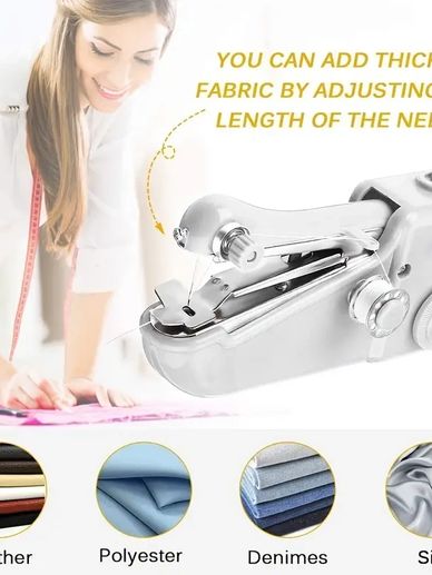 1pc Portable Handheld Sewing Machine Quick Sewing Fabric Tool, Included 1pc Clothing Coil,  Needle 