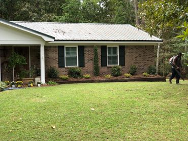 Pinestraw and Shrubs Installed with a clean leaf removal