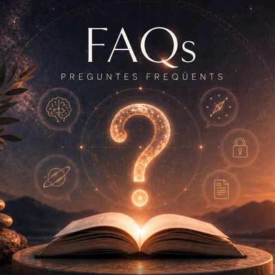 Ilustración de preguntas frecuentes con un libro abierto y signo de interrogación.