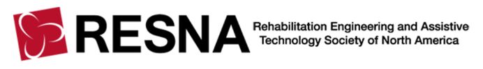 Logo for RESNA, the rehabilitation engineering and assistive technology society of north america