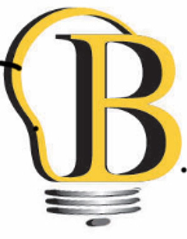 A stylized logo combining a lightbulb and the letter B in black and yellow.