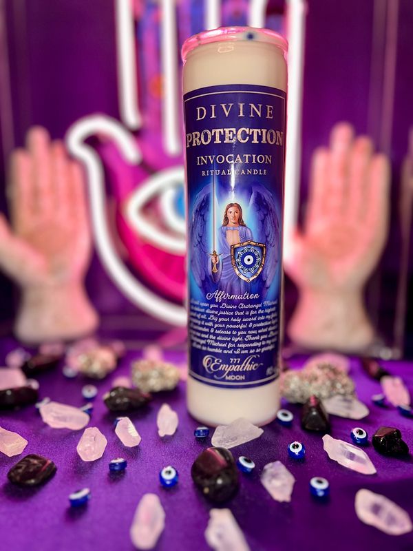 Divine Protection Invocation Ritual Candle 16 Oz. created by Durga Diana