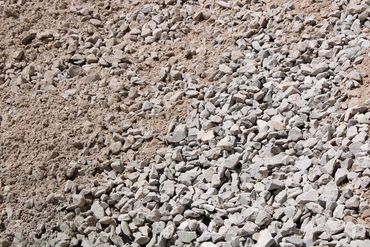 rock and sand mix, 1" size rocks.