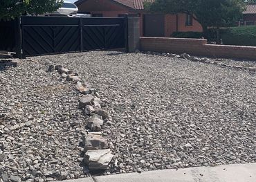 Gravel in customer driveway.