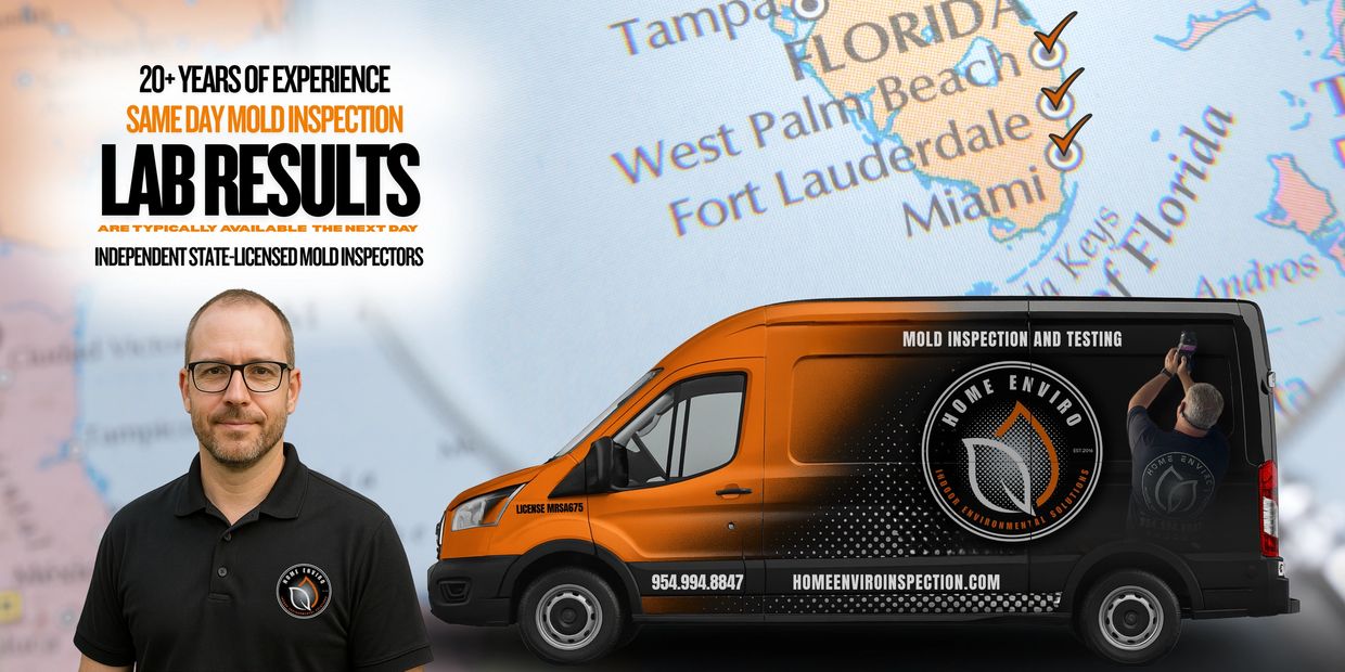 A Home Enviro service van in Deerfield Beach features the official Home Enviro logo on the side.