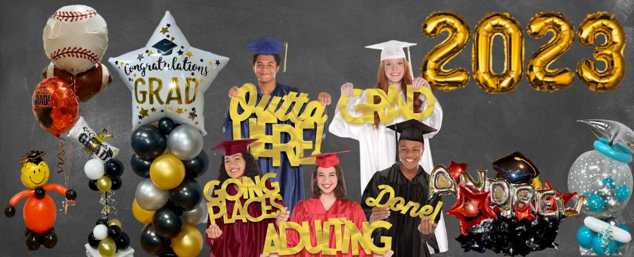 Graduation party supplies and graduation balloons
