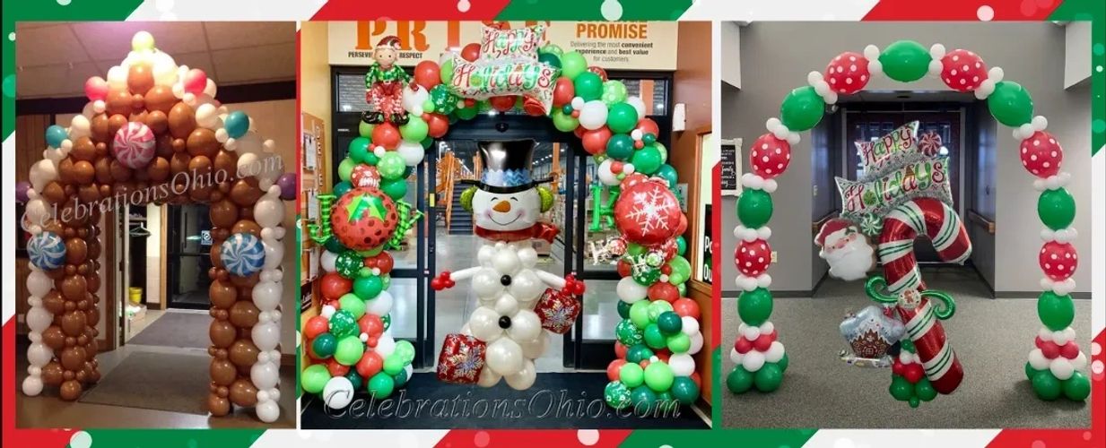 CHRISTMAS balloon arches and designs.