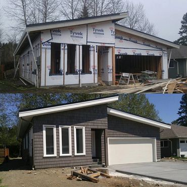Siding install on a stunning new build in Courtenay BC