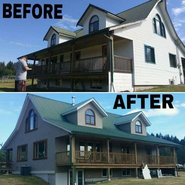 House exterior with freshly installed vinyl siding