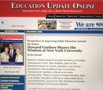Cover of the online edition of Education Update featuring Howard Gardner and Barack Obama