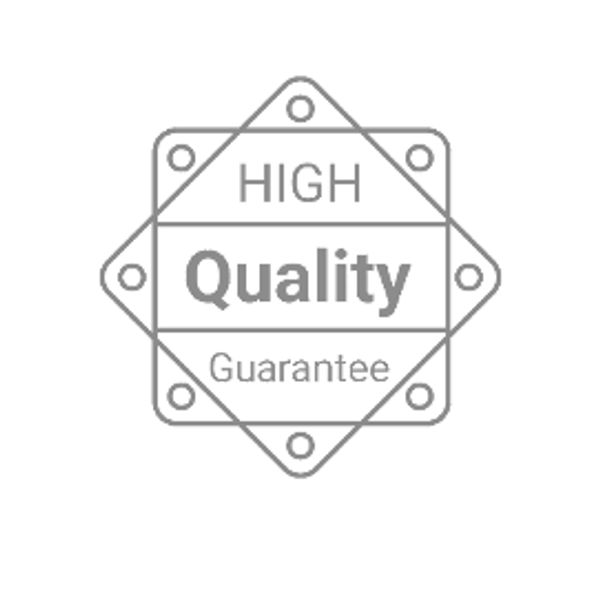 Een kwaliteitslabel met de woorden hoge kwaliteit gegarandeerd