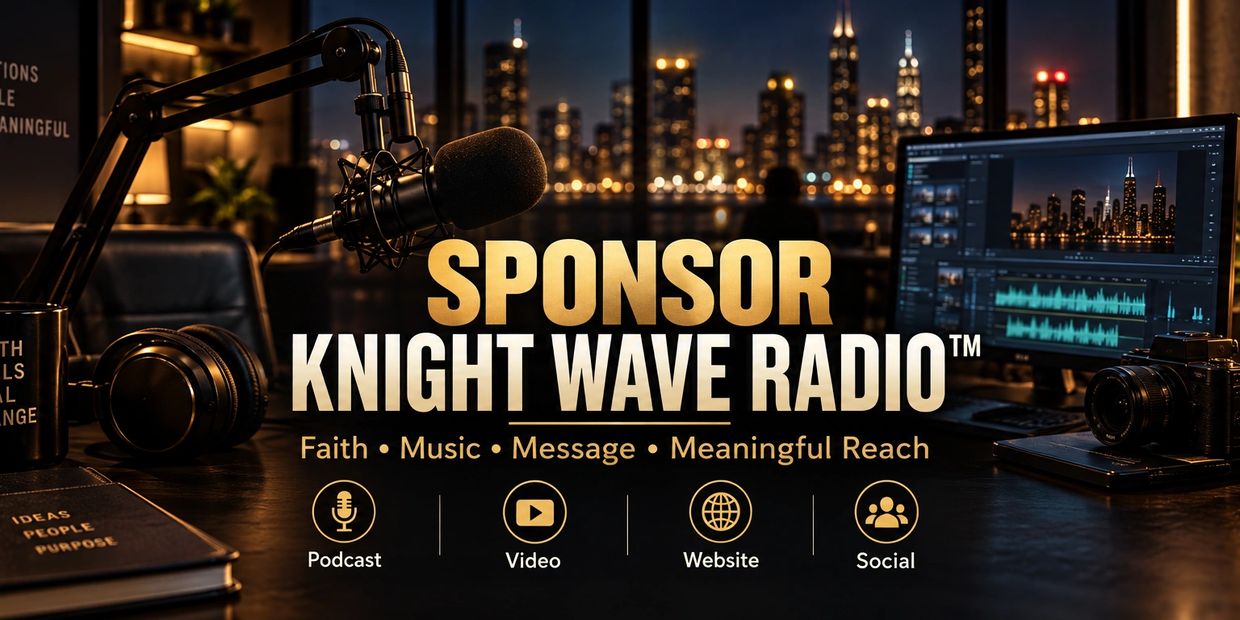 Sponsor Knight Wave Radio™ digital faith-media podcasts, videos, website, and social content.