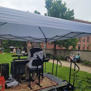 My little stage at the garden party