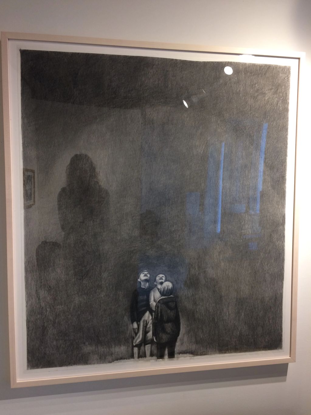 Wonder-ful, 2019, charcoal on paper, framed
