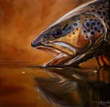 Brown Trout, Oil, 16" x 20"