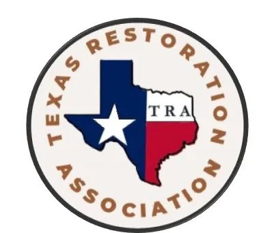 Logo of Texas Restoration Association with Texas map and star.