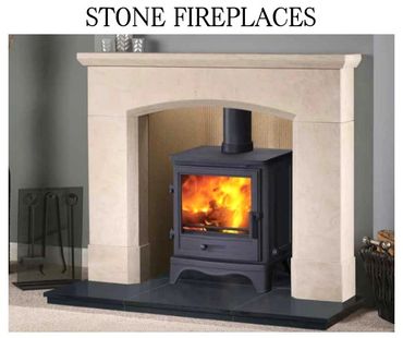 Stone fireplaces to see that blend with wood burning stove installations suggested by Andy Yates Ltd