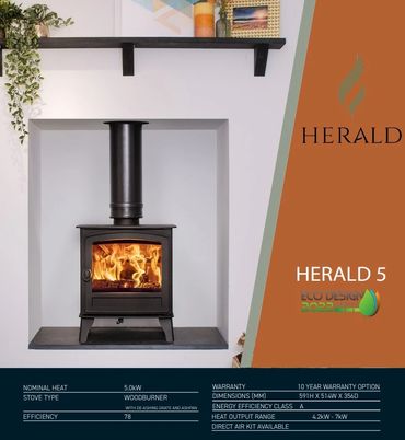 Hunterstoves Herald eco design series of wood logs and multi fuel burners installed by Andy Yates