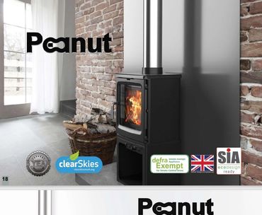 Peanut clear skies stove range free standing wood burners and solid fuel in Oxfordshire.