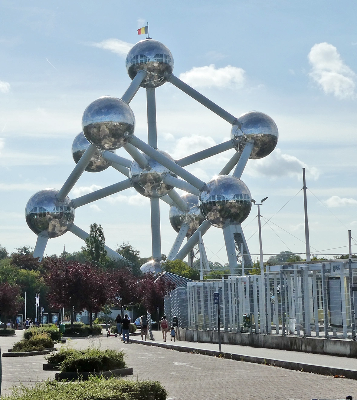The Atomium  is a landmark modernist building in Brussels, Belgium, originally constructed as the ce