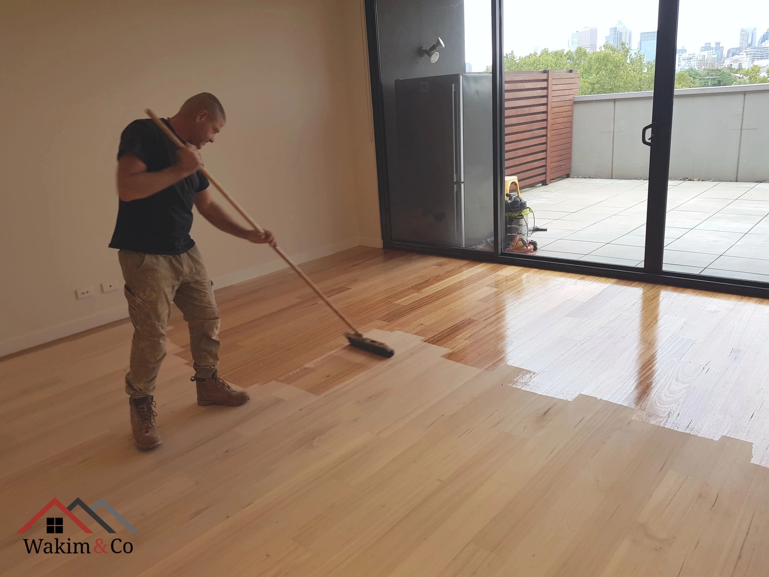 Wakim & Co Floor Sanding Polishing Oil Water Base Engineered Hardwood Dustless Floorboard