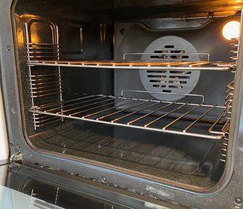 A single oven after an oven cleaning service