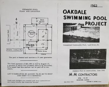 part of a brochure showing the Oakdale Swimming Pool Project