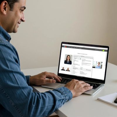 Image of multiple people getting a document notarized at the same time online remotely .