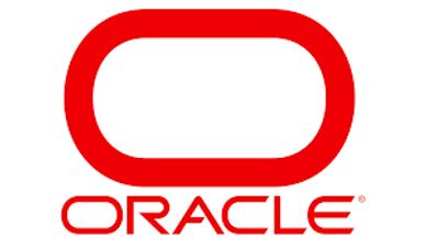 Oracle company logo in red with a distinctive oval shape.