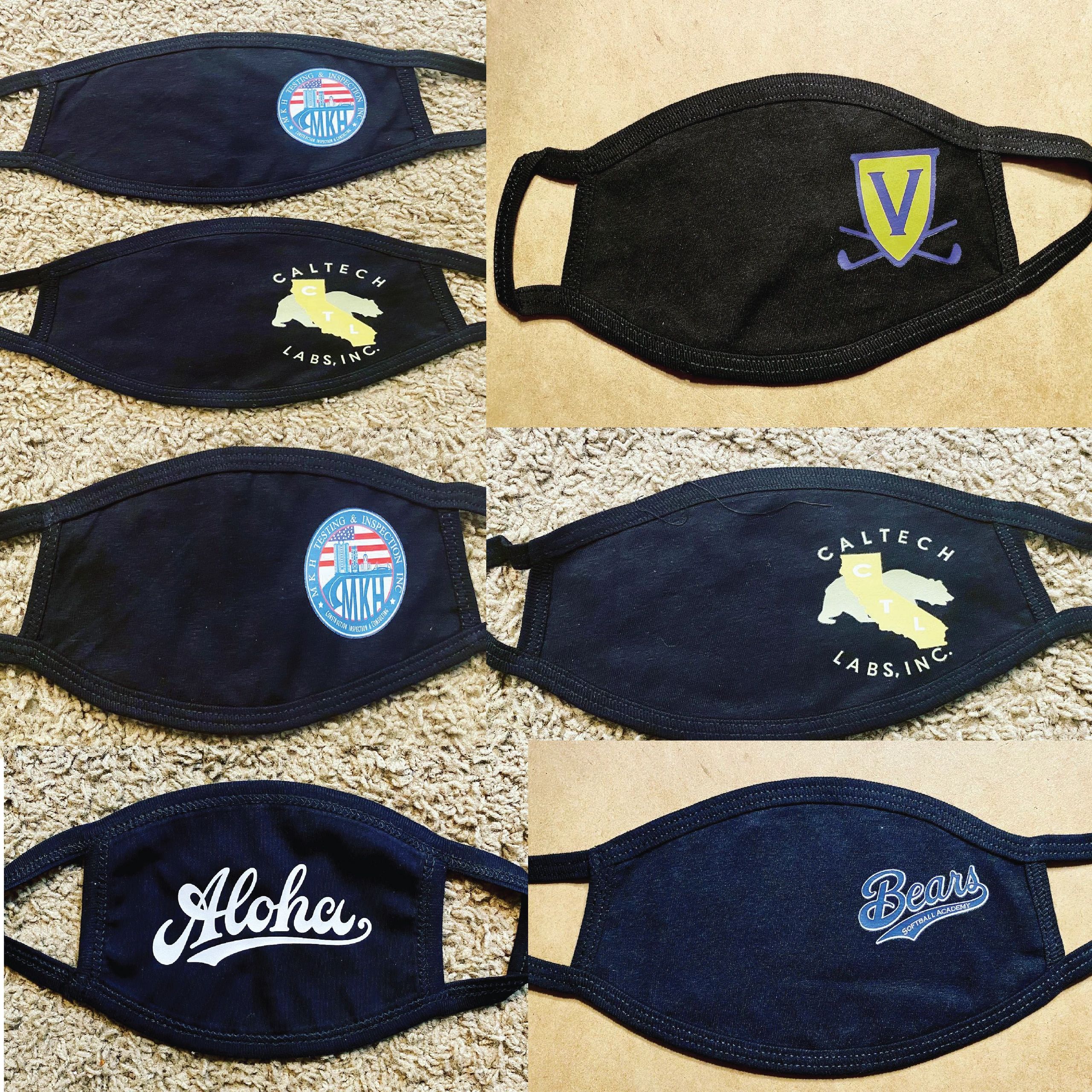 Blank or custom mask designs for businesses or individuals.