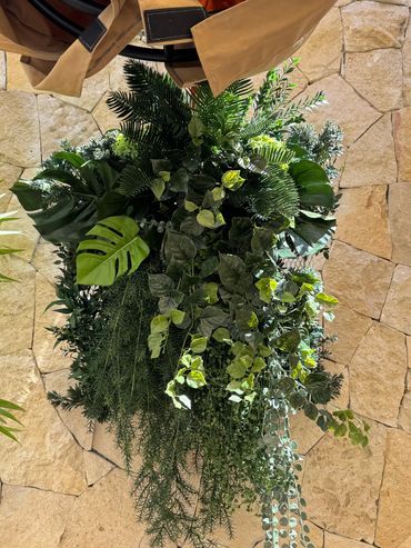 Custom faux green wall segment for Casa Neos, Miami