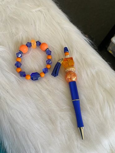 Beaded Pen and Bracelet Set.