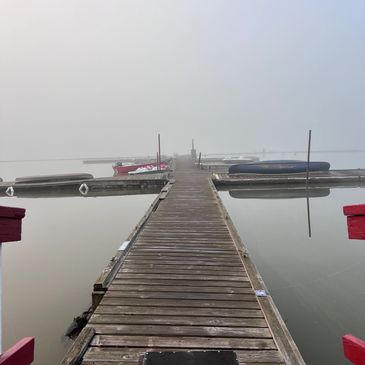 Ramps leading to the boats at Silver Lake Resort.
