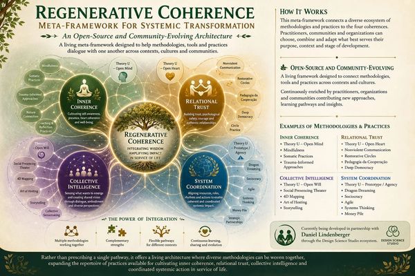 Infográfico sobre a Coerência Regenerativa e sua aplicação sistêmica.