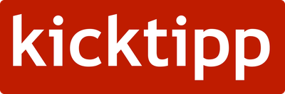 Logo mit dem Schriftzug "kicktipp" auf rotem Hintergrund.